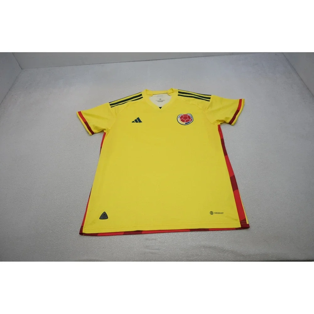 Adidas Colombia Soccer Jersey Mens XL Yellow Short Sleeve Aeroready Excellent